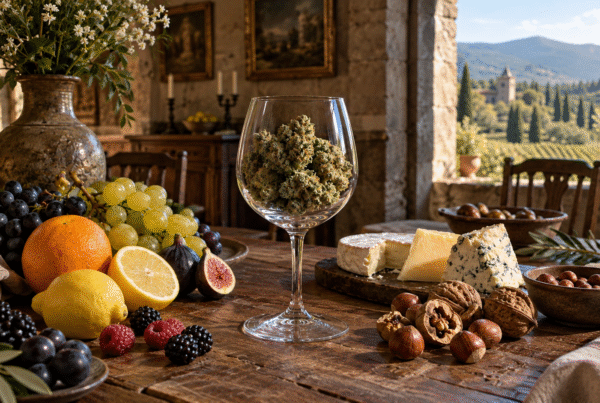 Terpenes demonstrating a comparison with wine.